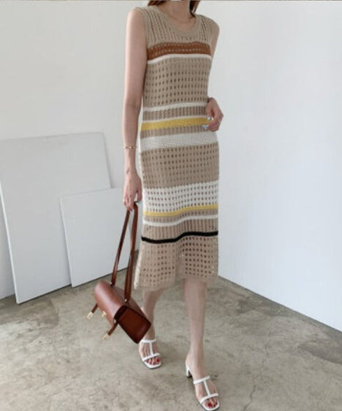 Striped Mesh Dress